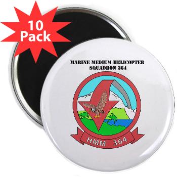 MMHS364 - M01 - 01 - Marine Medium Helicopter Squadron 364 with Text - 2.25" Magnet (10 pack)